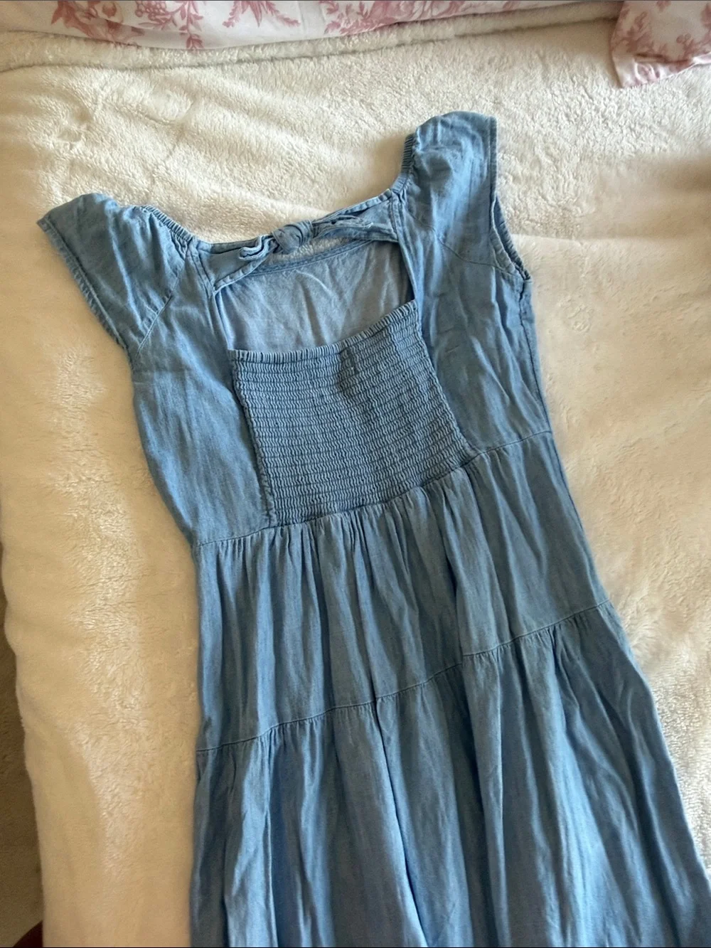 Old Navy Light Blue Tiered Cotton Dress